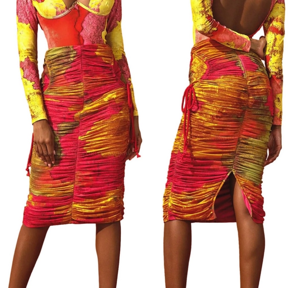 ANDREA IYAMAH TAKA MESH MIDI SKIRT, NWT, M, MSRP $270